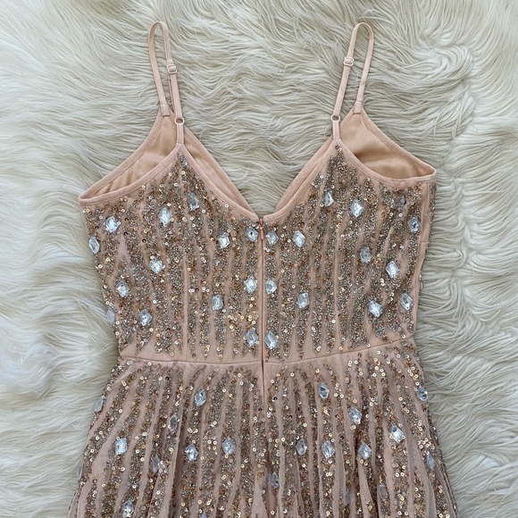 Mac Duggal Pink Sequin Gown with Spaghetti Straps - Picture 9 of 13